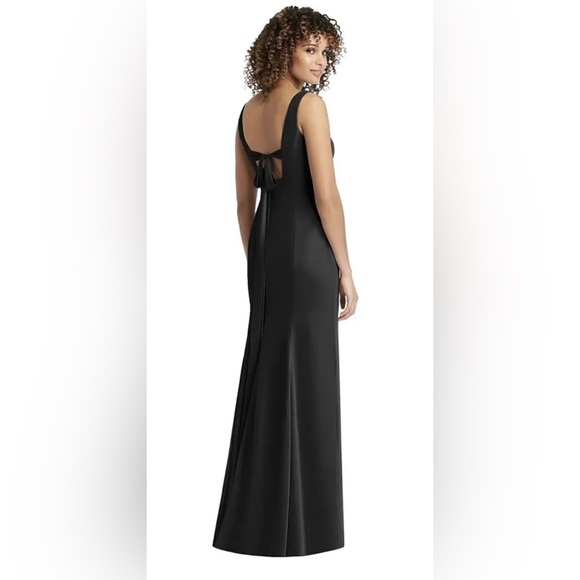 NWT Social Bridesmaids 8194 Black Sleeveless Tie Back Chiffon Gown Dress Size 2 - Picture 2 of 11